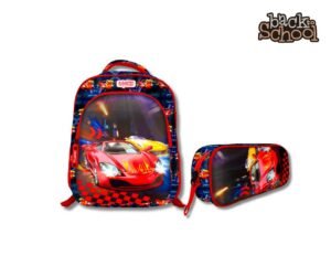 DUO: Trousse Rectangulaire 1ZIP  3D  Garçon + Sac à Dos Garçon 16" 2 Poches Tissu Imperméable – Image 5