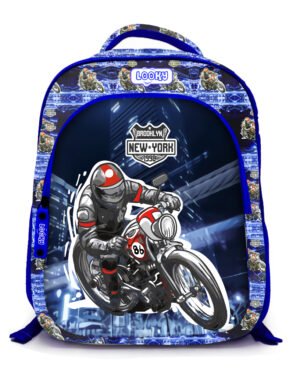 Sac a Dos Garçon16" 2Poches Visuelle Bombe Motif Imprime Tissu Imperméable 3D16B-G – Image 4