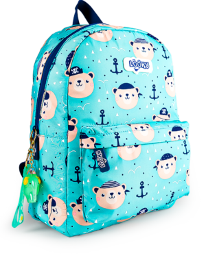Sac a Dos Fille 12" 2Poches Tissu Satin Imperméable + Porte clés – Image 6