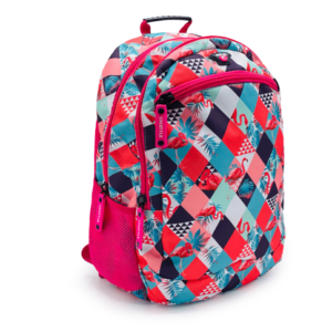 Sac à dos Fille 2Poches Tissu Imperméable Grand ZIP