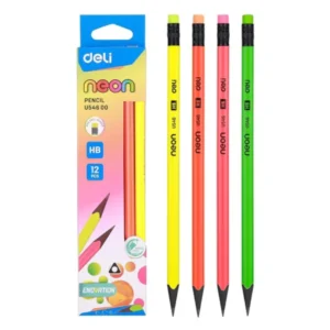 Crayon de papier HB DELI neon - Boite de 12