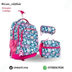 PACK Trolley 18" + Sac à Goûter Isotherme + Trousse 2zip - Fille Motif 3