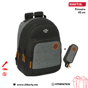 Cartable scolaire Safta avec trousse assortie – Primaire & Collège BlackFit8 Old School