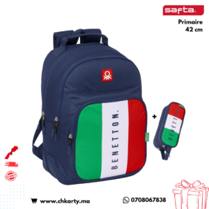 Cartable scolaire Safta avec trousse assortie – Primaire & Collège Benetton Flag