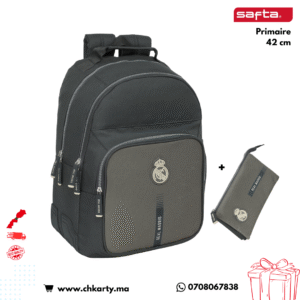 Cartable scolaire Safta avec trousse assortie – Primaire & Collège Real Madrid 3e
