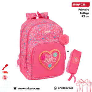 Cartable scolaire Safta avec trousse assortie – Primaire & Collège LOVE URSLF