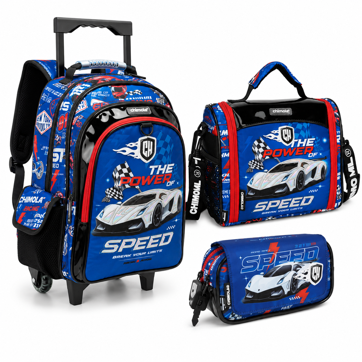 Pack Cartable 41 cm Trolley Chimola 3 Pièces – Speed