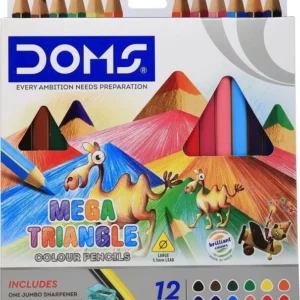 DOMS Crayon de couleurS Mega 12 PCS + taille crayon jumbo + 2  feutres offerts
